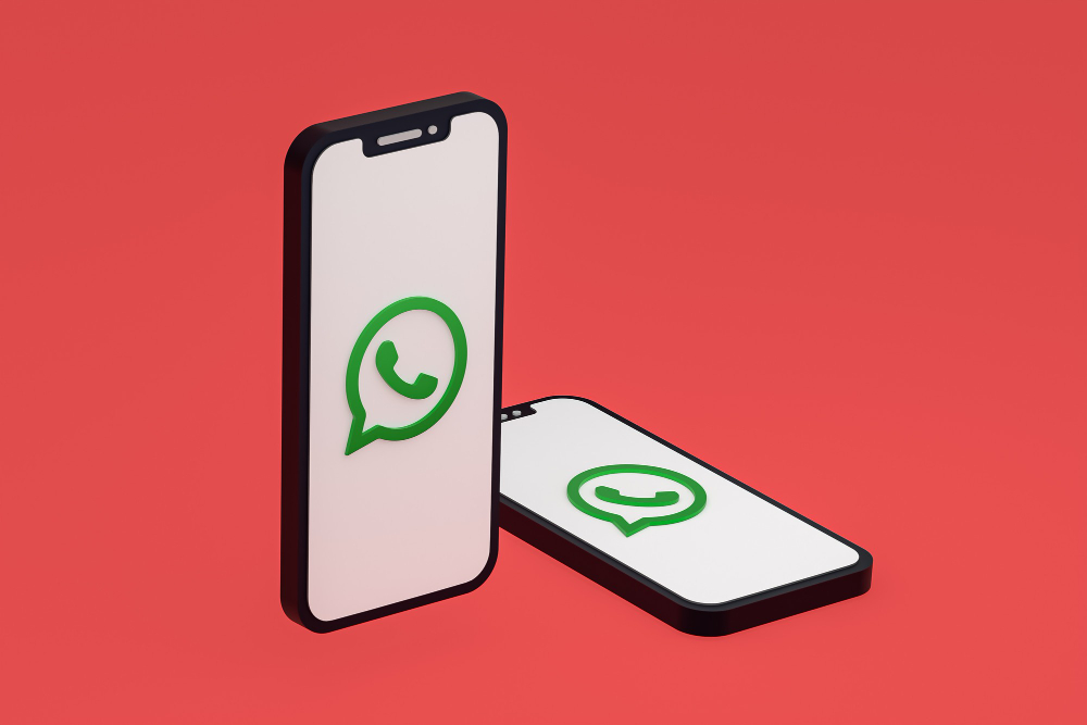 Whatsapp icon on screen smartphone or mobile phone 3d render